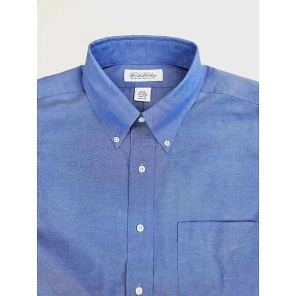Brooks Brothers Size 16-35 Men's Blue Non Iron Button Down Long Sleeve Shirt NWT - Picture 10 of 10